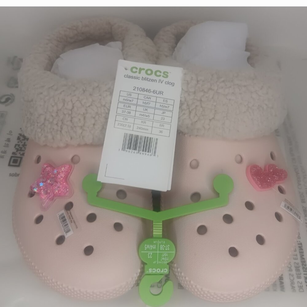 CROCS BRAND NEW BABY PINK FUZZY CROCS